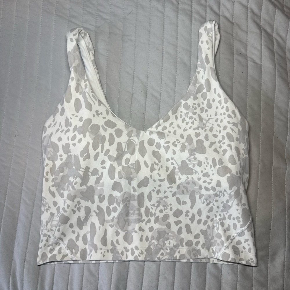 Lululemon Athletica Gray and White Bustier Tank Top